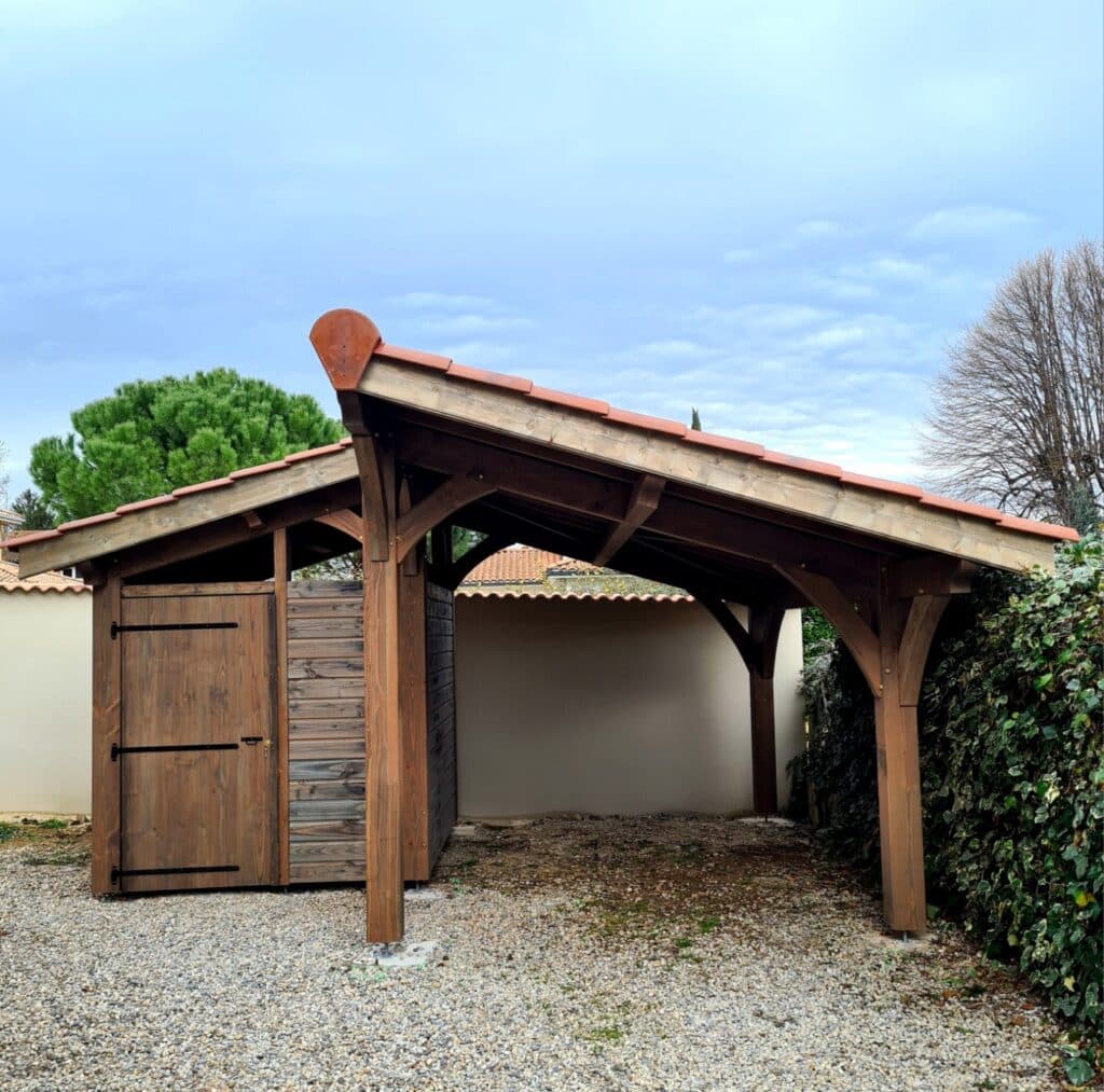 Carport mixte pour une moto et une voiture