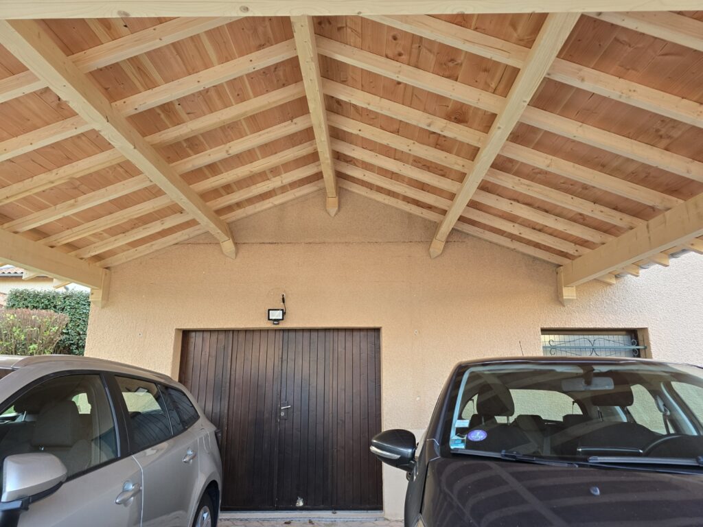 Toit du carport pour deux voitures Communay